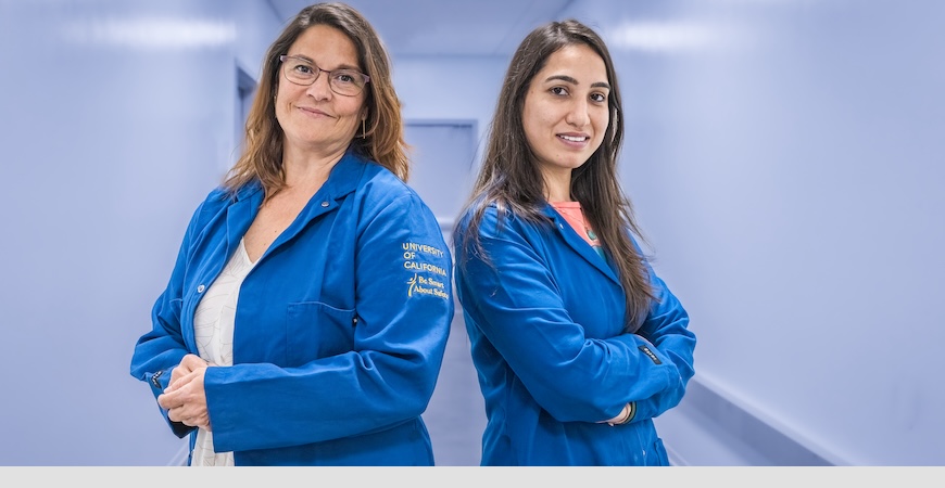UC Merced bioengineering Professor Eva de Alba and postdoctoral scholar Meenakshi Sharma are pictured.
