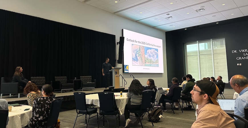 Professor John Abatzoglou presents a look at the upcoming fire season.